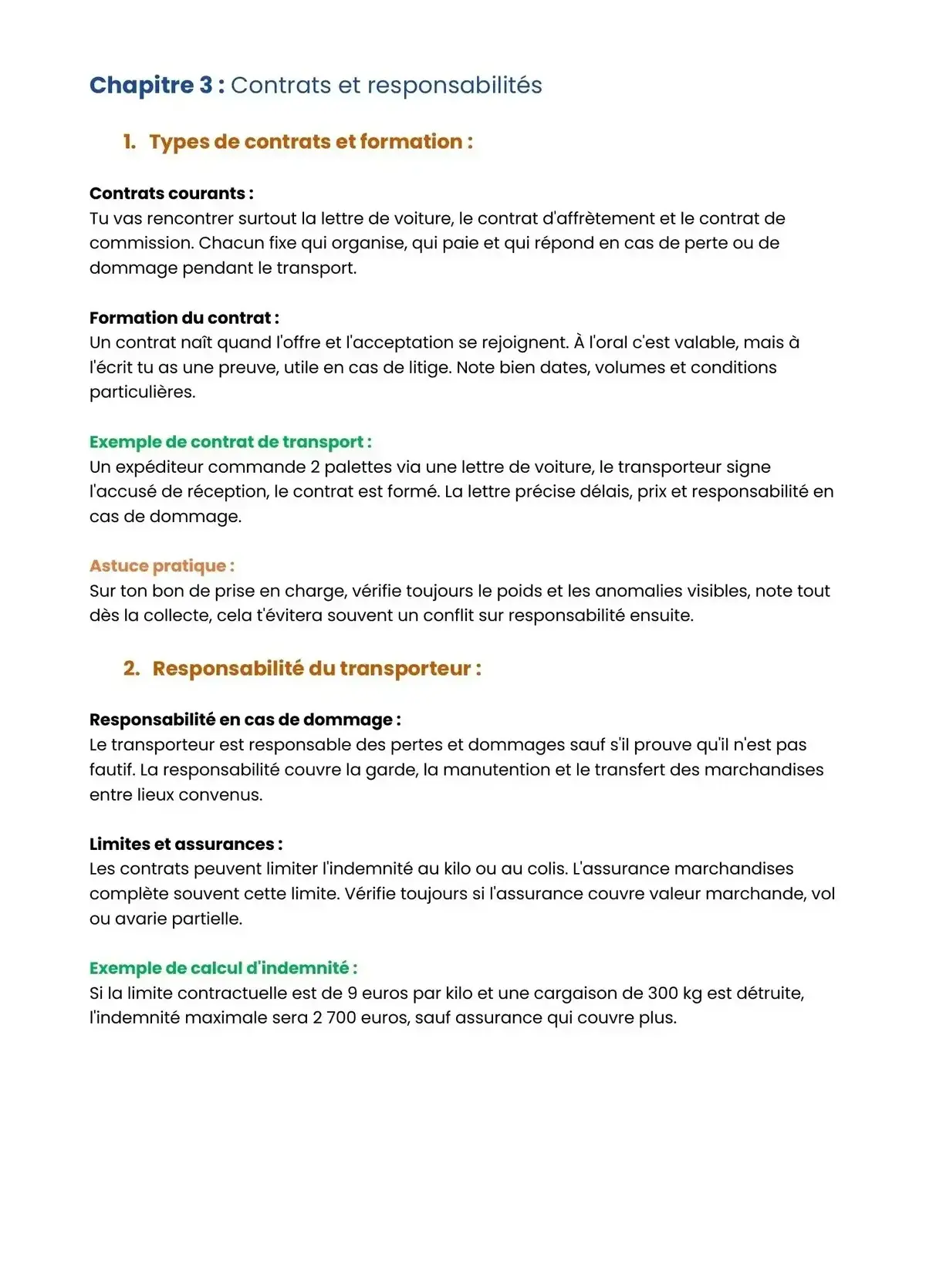 Example Fiche de Révision Bac Pro OTM